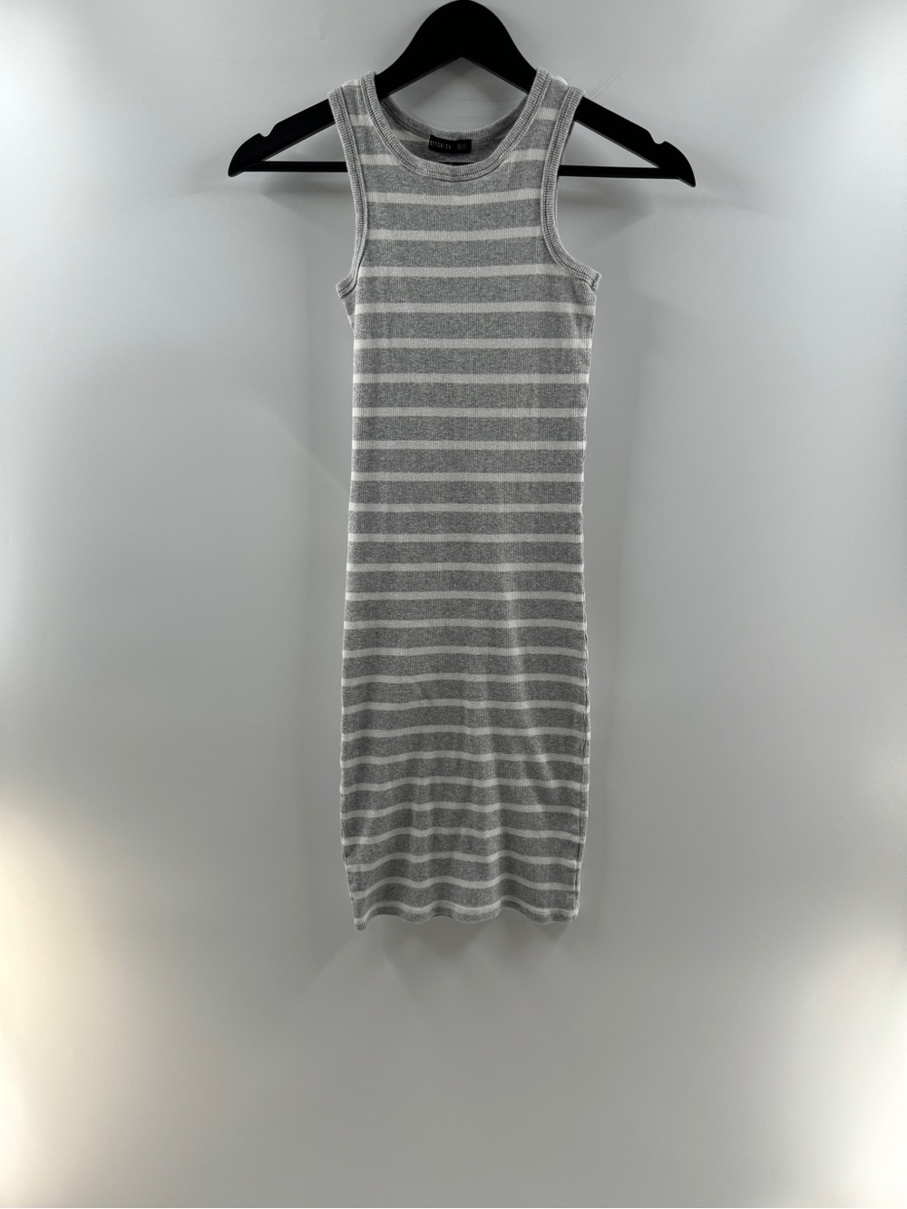 Cotton On Grey & White Striped Fitted Dress – Women’s XS